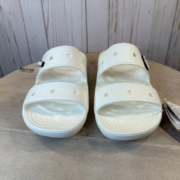 Crocs Classic Mens Slides Size 9 Womens 11 Slip On Sandals White 206761-100 NEW - Picture 14 of 14